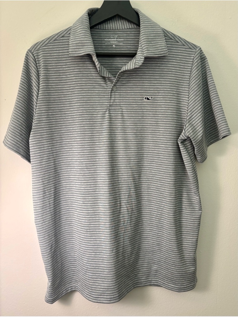 Vinyard Vines Boy’s Sankaty Grey Striped Polo Shirt Size XL Sku#139